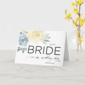 新郎新婦からの新婦の結婚式の日のギフトかわいらしフローラ カード (黄色い花)