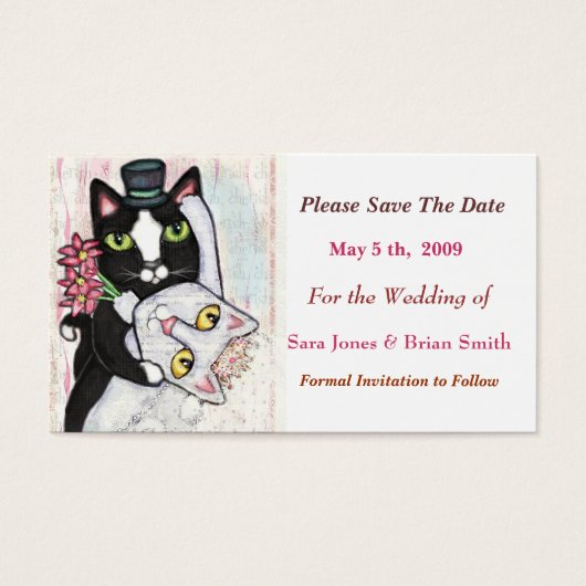 新郎新婦がデートのカード結婚を保存 (正面)