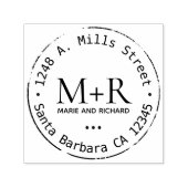 新郎新婦がモノグラム結婚の住所を命名 セルフインキングスタンプ (デザイン)