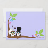 新郎新婦がラベンダーのバックグラウンドシャワーを浴びる 招待状 (裏面)