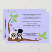 新郎新婦がラベンダーのバックグラウンドシャワーを浴びる 招待状 (正面/裏面)