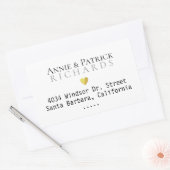 新郎新婦が住結婚所を貼ったステッカー 長方形シール (封筒)