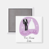 新郎新婦が日付を保存 マグネット (正面/裏面)