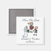 新郎新婦が結婚する日付を保存カスタムする マグネット (正面/裏面)