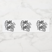 新郎新婦たった今結婚しました結婚ブラック ペットボトルラベル (シングルラベル)