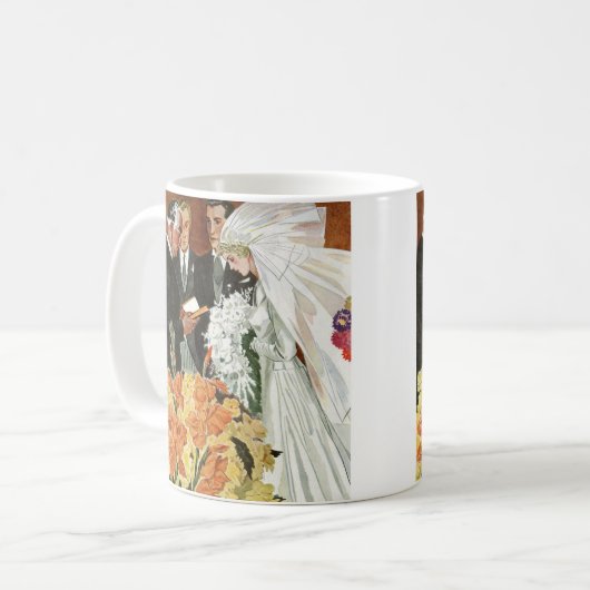 新郎新婦とのビンテージ結婚式 コーヒーマグカップ (正面左)