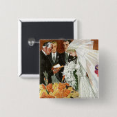 新郎新婦とのビンテージ結婚式 缶バッジ (正面&裏面)