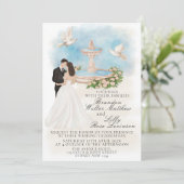 新郎新婦とエレガントな結婚式 招待状 (スタンド正面)