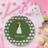 新郎新婦とゴルフボールグリーン結婚ズ ペーパープレート (パーティー)