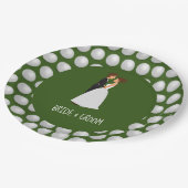 新郎新婦とゴルフボールグリーン結婚ズ ペーパープレート (アングル)