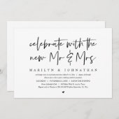 新郎新婦と一緒にお祝い、新婚旅行 招待状 (正面/裏面)