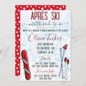 新郎新婦と共にスキーを楽しむ!スキーバチェロレッテ 招待状 (正面/裏面)