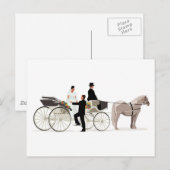 新郎新婦と馬車結婚馬車 ポストカード (正面/裏面)