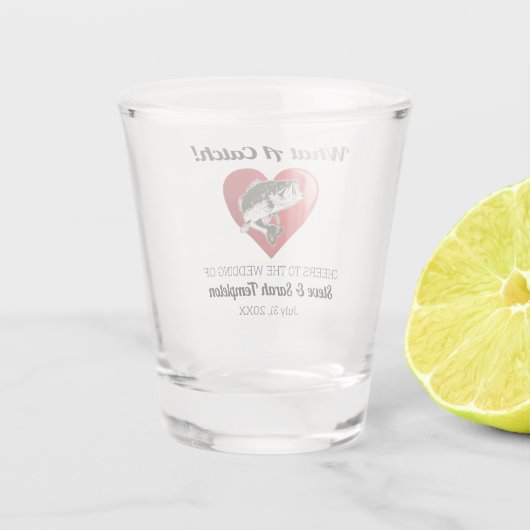新郎新婦にとってキャッチ魚釣りの結婚式の日はどんな日か ショットグラス (裏面)