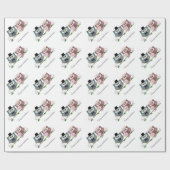 新郎新婦のかわいいフクロウの芸術 ラッピングペーパー (フラット)