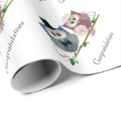 新郎新婦のかわいいフクロウの芸術 ラッピングペーパー (ロールコーナー)