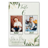 新郎新婦のかわいい子ども結婚時代の写真 テーブルナンバー (裏面)