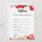 新郎新婦のためのアドバイスエキゾチックフローラ 招待状 (正面)