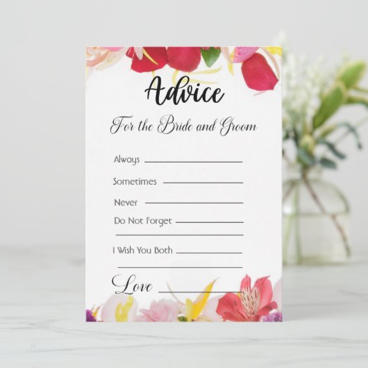 新郎新婦のためのアドバイスエキゾチックフローラ 招待状 (スタンド正面)