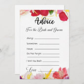 新郎新婦のためのアドバイスエキゾチックフローラ 招待状 (正面/裏面)