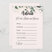 新郎新婦のためのアドバイスクリーム&緑 招待状 (正面/裏面)