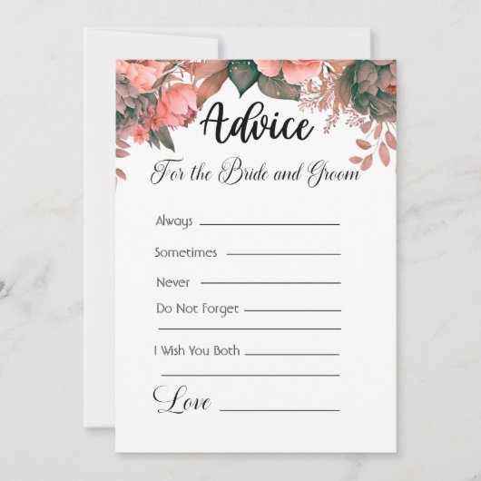 新郎新婦のためのアドバイスグリーンフローラ 招待状 (正面)