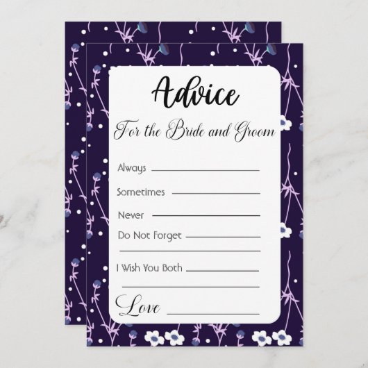 新郎新婦のためのアドバイスダークフローラ 招待状 (正面/裏面)