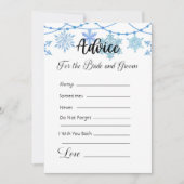 新郎新婦のためのアドバイスブルースノーフレーク 招待状 (正面)