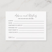 新郎新婦のためのアドバイスミセス結婚・ミセス エンクロージャーカード (正面)