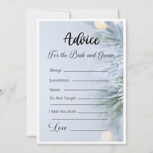 新郎新婦のためのアドバイス冬のクリスマス 招待状 (正面)