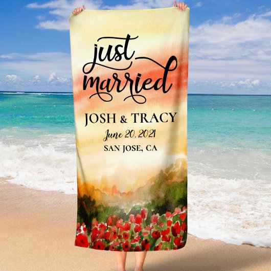 新郎新婦のためのオーダーメイドウェディングギフト、婚約 ビーチタオル