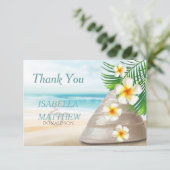 新郎新婦のためのビーチウェディング - ありがとう サンキューカード (スタンド正面)