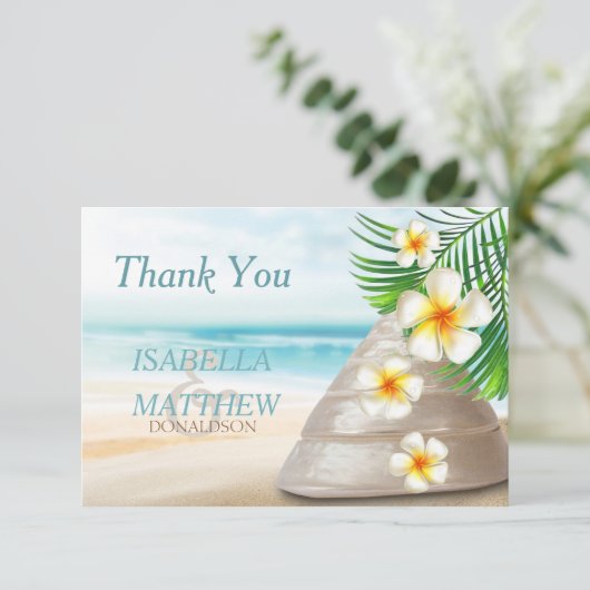 新郎新婦のためのビーチウェディング - ありがとう サンキューカード (スタンド正面)