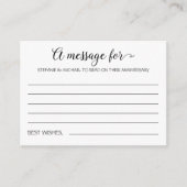 新郎新婦のアドバイスの結婚伝言 アドバイスカード (正面)