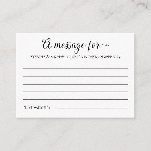 新郎新婦のアドバイスの結婚伝言 アドバイスカード (正面)