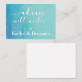 新郎新婦のアドバイス、ティール（緑がかった色）/ブルーウォーター色 アドバイスカード (正面/裏面)