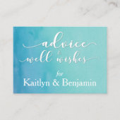 新郎新婦のアドバイス、ティール（緑がかった色）/ブルーウォーター色 アドバイスカード (正面)