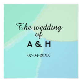 新郎新婦のイニシャルと挙式日付の入った結婚式 ポスター