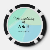 新郎新婦のイニシャルと挙式日付の入った結婚式 ポーカーチップ (裏面)