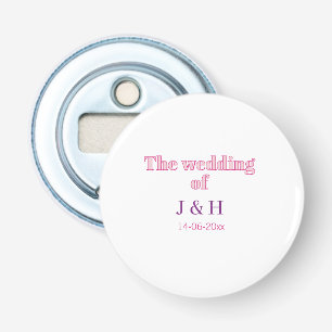 新郎新婦のイニシャルと挙式日付の入った結婚式 栓抜き