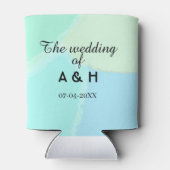 新郎新婦のイニシャルと挙式日付の入った結婚式 缶クーラー (裏面)
