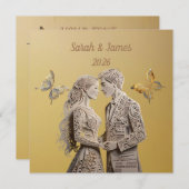 新郎新婦のウェディングギフトカード (正面/裏面)