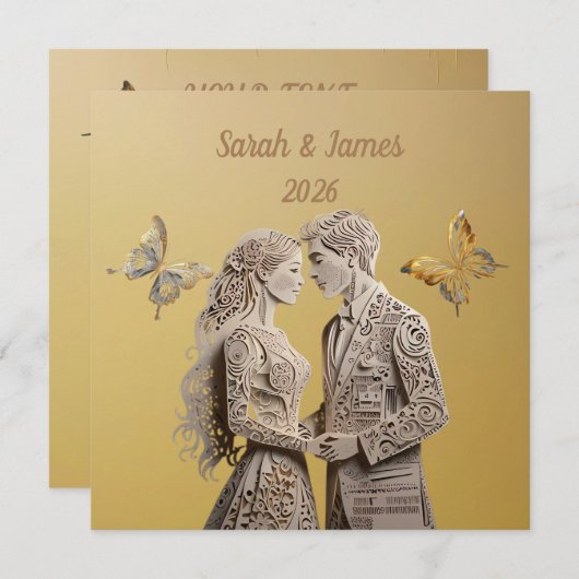 新郎新婦のウェディングギフトカード (正面/裏面)