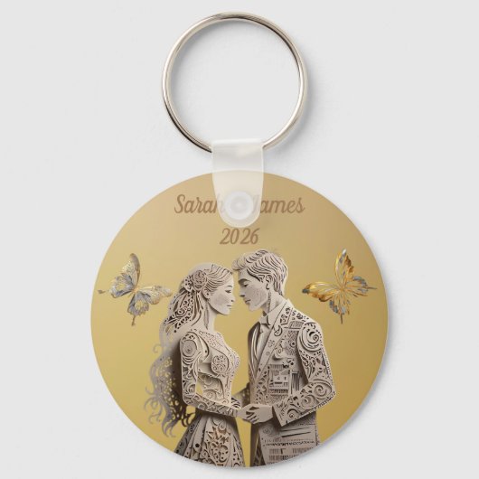 新郎新婦のウェディングギフト キーホルダー (正面)