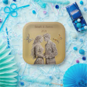 新郎新婦のウェディングギフト ペーパープレート (パーティー)