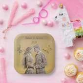 新郎新婦のウェディングギフト ペーパープレート (パーティー)