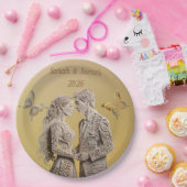 新郎新婦のウェディングギフト ペーパープレート (パーティー)