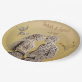 新郎新婦のウェディングギフト ペーパープレート (アングル)