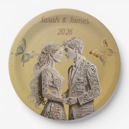 新郎新婦のウェディングギフト ペーパープレート