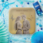 新郎新婦のウェディングギフト ペーパープレート (パーティー)